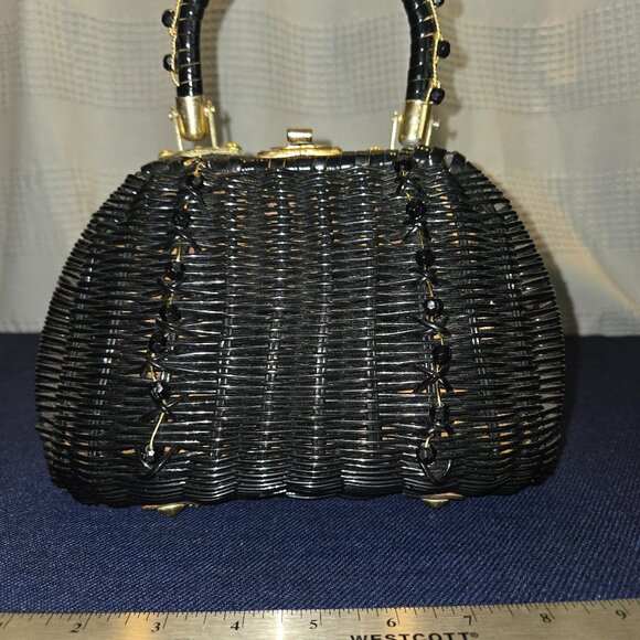 Vintage Wicker Basket Purse - Picture 1 of 6